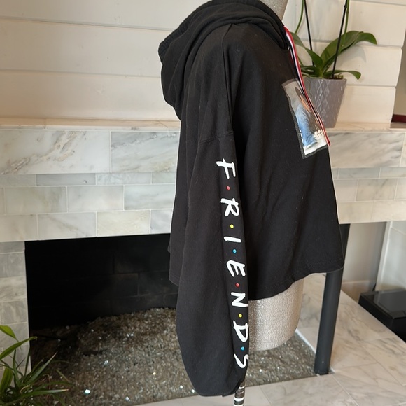 Friends The TV Series Black Cropped Cotton Blend Hoodie Size Large - Picture 4 of 12